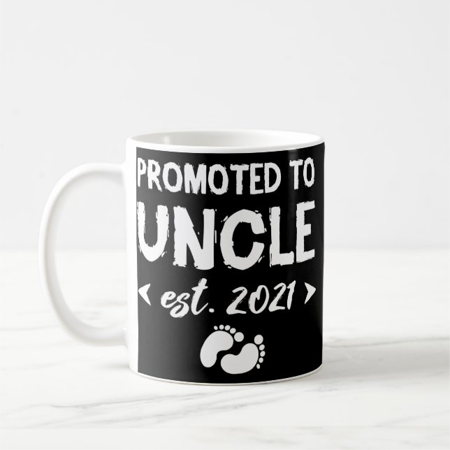 Mug Promoté À Oncle Est 2021 Faire-part Bébé Cadeau (Gauche)
