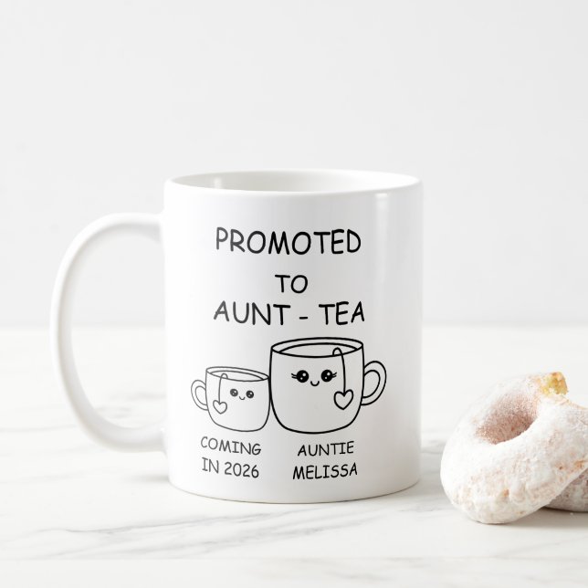 Mug Promoted to Aunt-tea,  funny new Aunt (Avec donut)