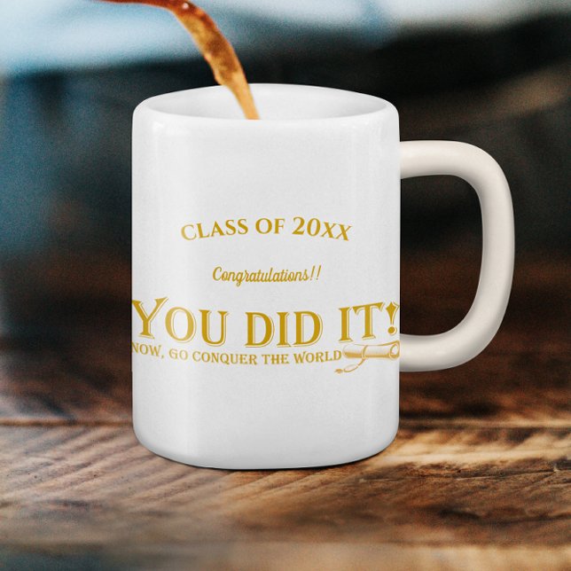 Mug Promotion 2025 VOUS AVEZ RÉUSSI Photo Remise des d (Class of 2024 YOU DID IT Photo Graduation Coffee Mug)