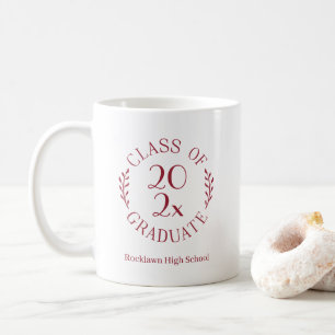 Mug Promotion 2026 Nom de l'école Emblème Marron Remis