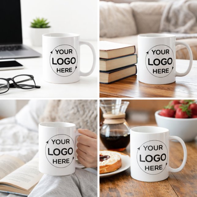 Mug Promotion de la marque avec logo d'entreprise (Minimalist business logo mug)