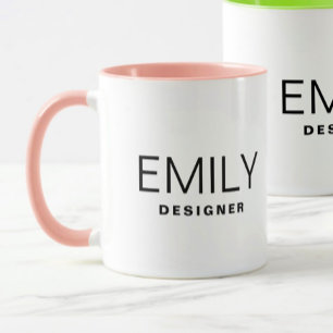 Mug Promotion d'entreprise Ajouter votre nom Deux tons