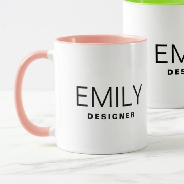 Mug Promotion d'entreprise Ajouter votre nom Deux tons (Créateur téléchargé)