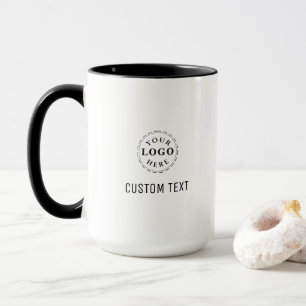 Mug promotionnel avec texte personnalisé et logo d