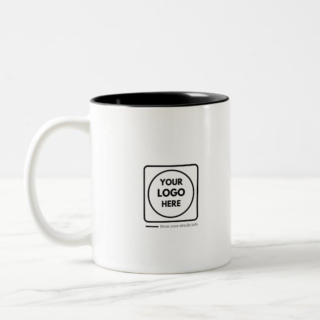 Mug promotionnel personnalisé avec logo bicolore (Gauche)