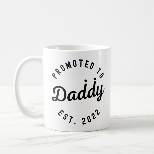 Mug Promu à Daddy Est. Nouveau père 2022 (Gauche)
