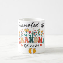 Promu à Grand-mère est. 2024 Grand-parents BabyMug