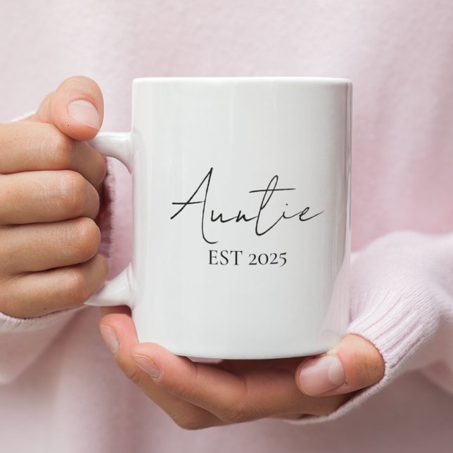 Mug Promu à la tante EST 2025 | Nouvelle tante (Créateur téléchargé)
