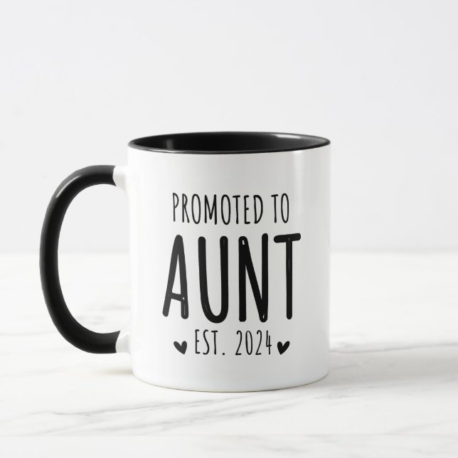 Mug promu à tante 2024 Faire-part de grossesse (Gauche)