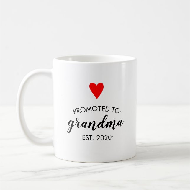 Mug Promu au coeur rouge de grand-mère simple (Gauche)