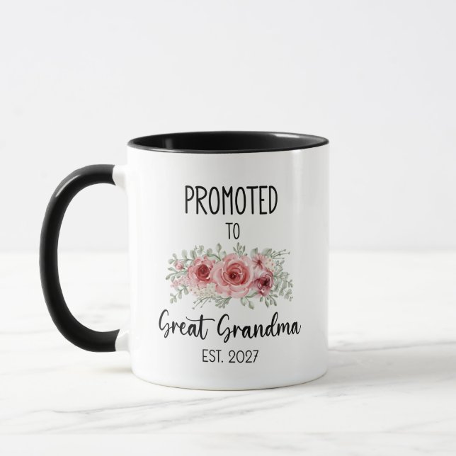 Mug Promue Arrière-Grand-Mère 2027 Fleurs Bébé (Gauche)