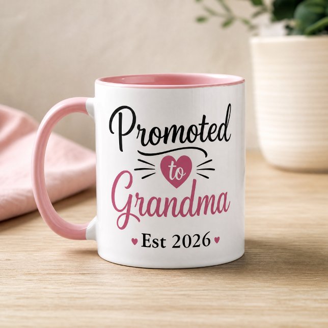Mug Promue Grand-mère 2026 Cœur Rose (Créateur téléchargé)