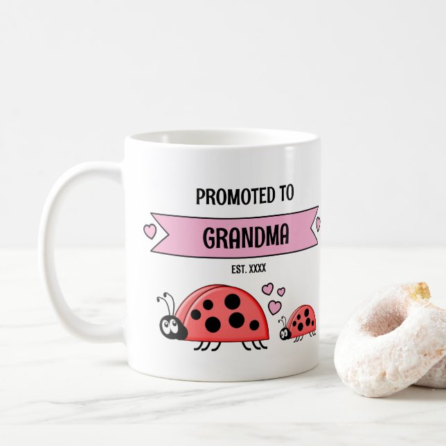 Mug Promue grand-mère coccinelles roses (Avec donut)