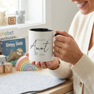 Mug Promue Tante Élégant Année de Création Script