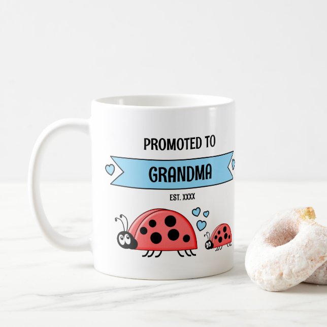 Mug Promus en grands-mères coccinelles bleues (Avec donut)