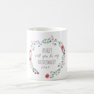 Mug Proposition de Bridesmaid Boug d'aquarelle bothani