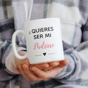 Mug Proposition du parrain rose Quieres Ser Mi Padrino