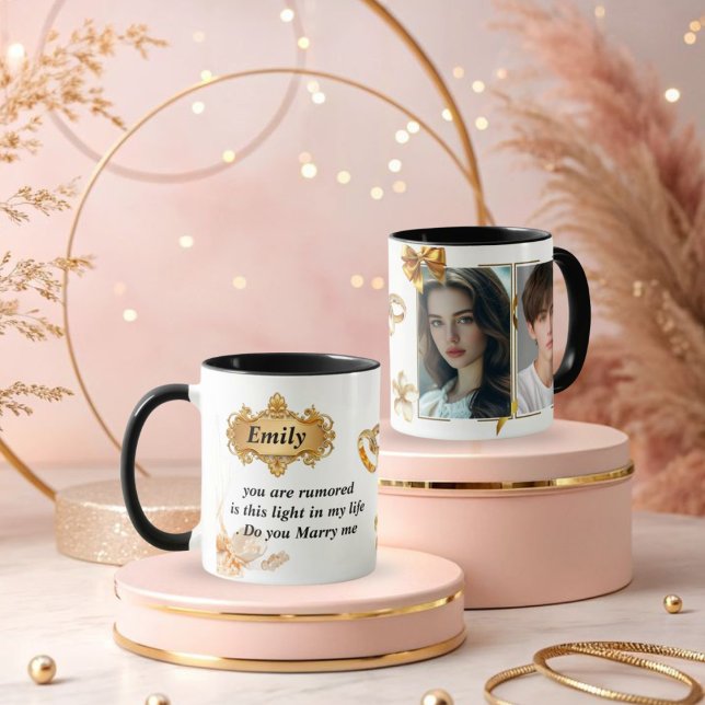 Mug Proposition Élégante en Or - "Veux-tu m'épouse (Créateur téléchargé)