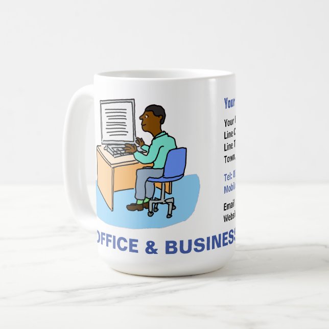 Mug Propriétaire d'entreprise de sexe masculin noir (Devant gauche)