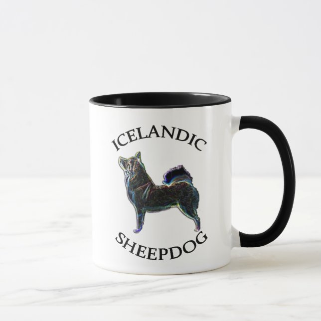 Mug Propriétaire islandais 11oz de chien de berger. (Droite)