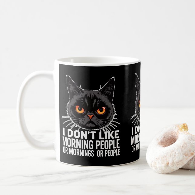 Mug Propriétaires de chats grincheux anti-matin Moms e (Avec donut)