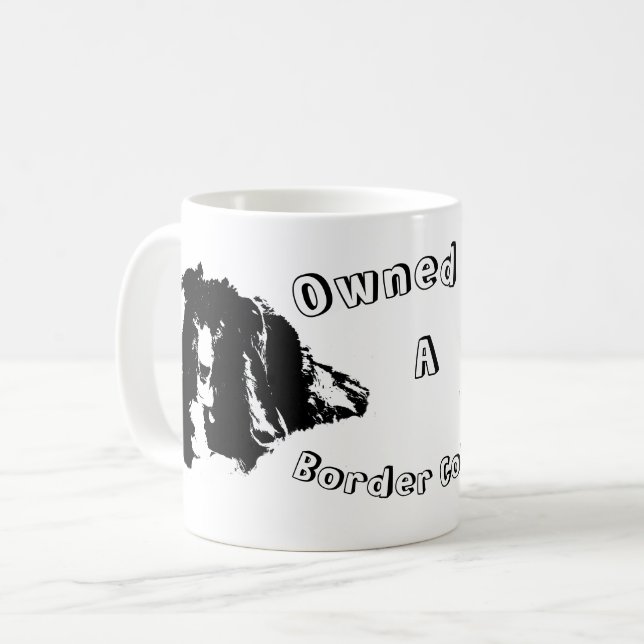 Mug Propriété D'Un Collie Frontière Drôle Chien Drôle (Devant gauche)