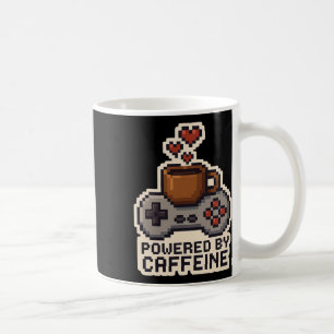 Mug Propulsé par Caffeine Pixel Art Joueur Amateur de 