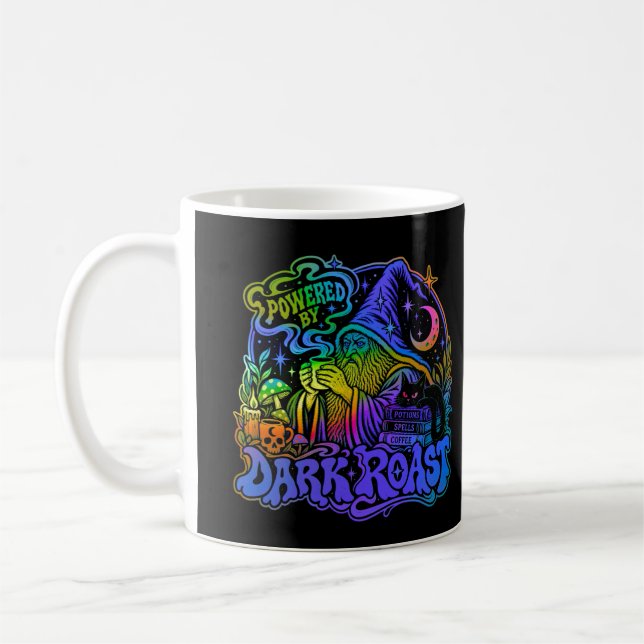 Mug Propulsé par Dark Roast Funny Wizard Coffee Fantas (Gauche)