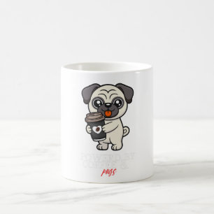 Mug Propulsé par le café et les carlins Chien carlin