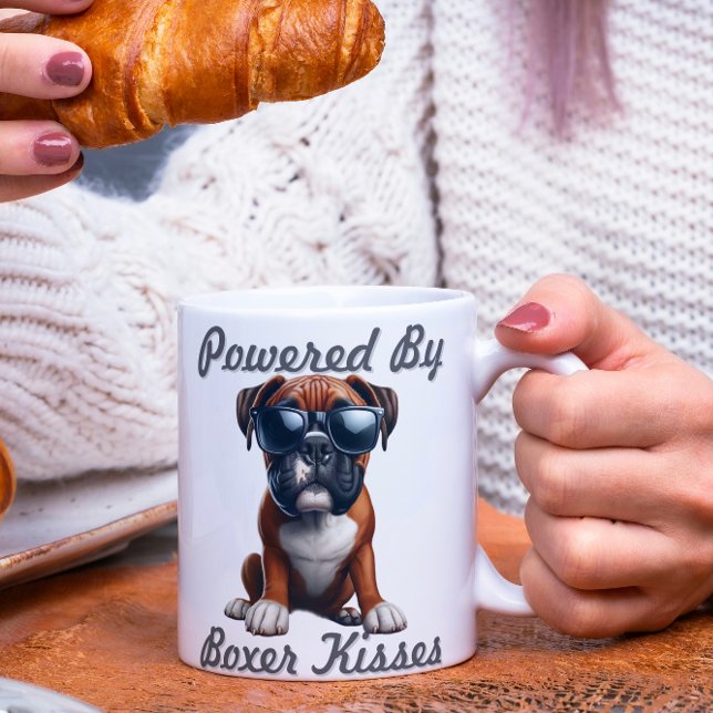 Mug Propulsé par les baisers de Boxer – Graphique drôl (Créateur téléchargé)