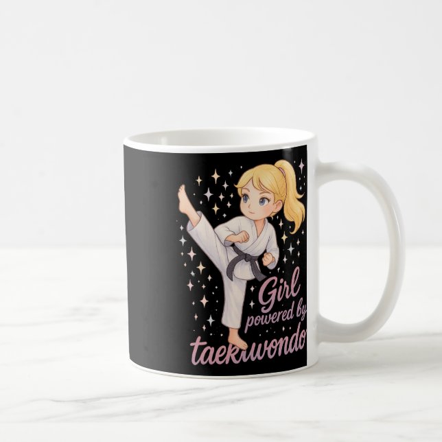 Mug Propulsé par Taekwondo Fille Blonde Ceinture Noire (Droite)