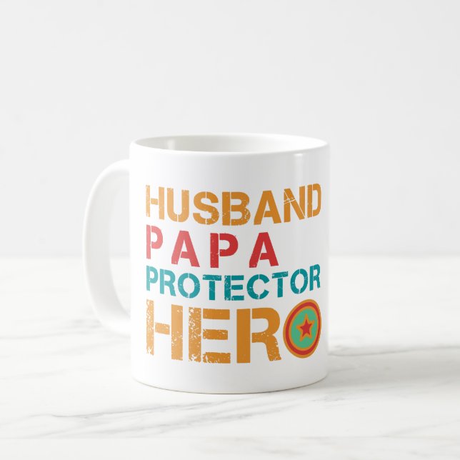 MUG PROTÉCTEUR PAPA MARI HERO (Devant gauche)