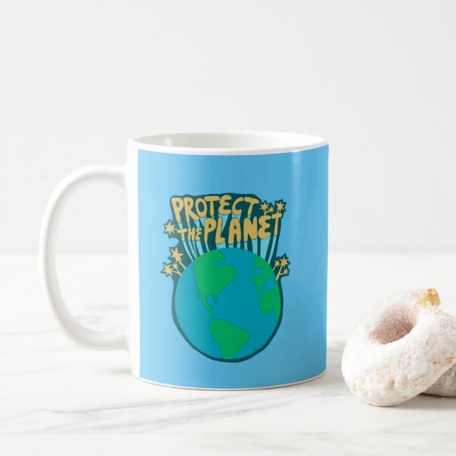 Mug PROTÉGER LA PLANÈTE SAVE EARTH Eco Green (Avec donut)