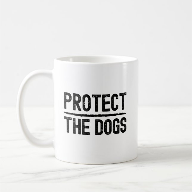 Mug Protéger les chiens citation de typographie pour l (Gauche)