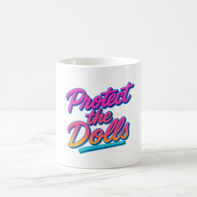 Mug Protégez les poupées Neon Retro Art (Centre)
