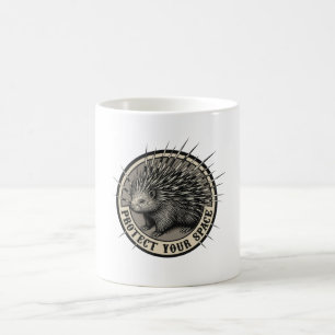 Mug Protégez Votre Espace Art Vintage Porc-Épic