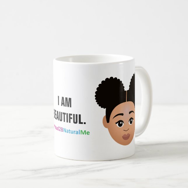 Mug #Proud2BNaturalMe Complexion "JE SUIS BEAU" (Devant droit)