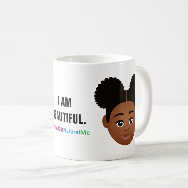 Mug #Proud2BNaturalMe Complexion "JE SUIS BEAU" (Devant droit)