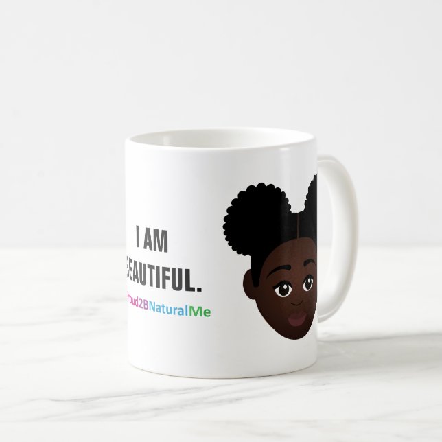 Mug #Proud2BNaturalMe Complexion "JE SUIS BEAU" (Devant droit)