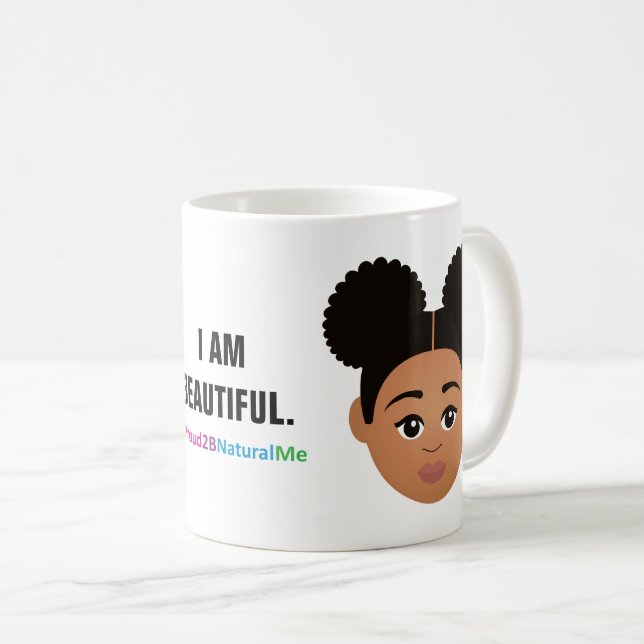 Mug #Proud2BNaturalMe Complexion "JE SUIS BEAU" (Devant droit)