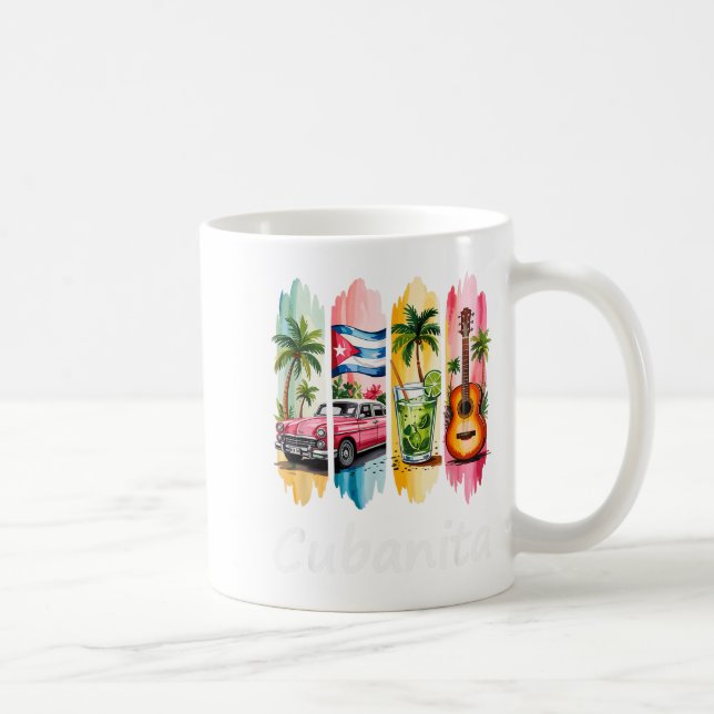 Mug Proud Cubanita Cuban Flag Guitar Mojito Car Design (Droite)