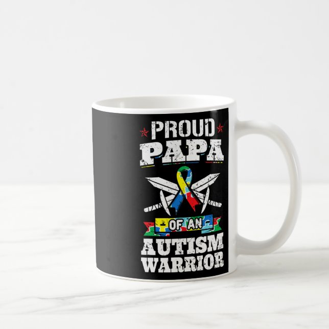 Mug Proud Papa D'Un Autisme Guerrier Sensibilisation R (Droite)