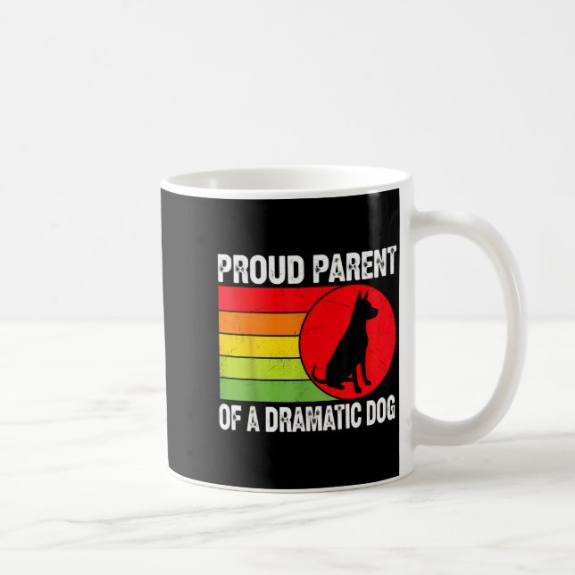 Mug Proud Parent Of A Dramatic Dog Silhouette Retro De (Droite)