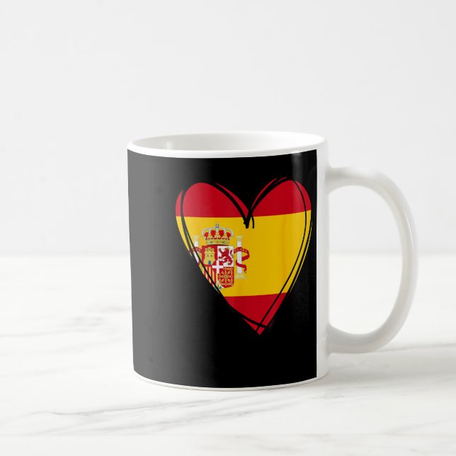 Mug Proud Spanish Boy Girl Aunt Dad Mom Spain Flag Hea (Droite)