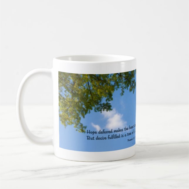 Mug Proverbes 13:12 L'espoir différé rend le coeur mal (Gauche)
