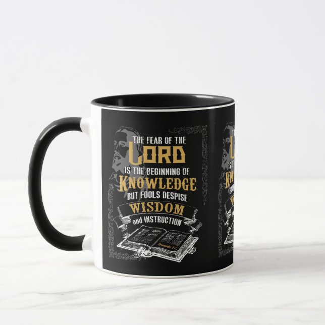 Mug Proverbes 1:7 KJV Bible Verse Deux Tones (Gauche)