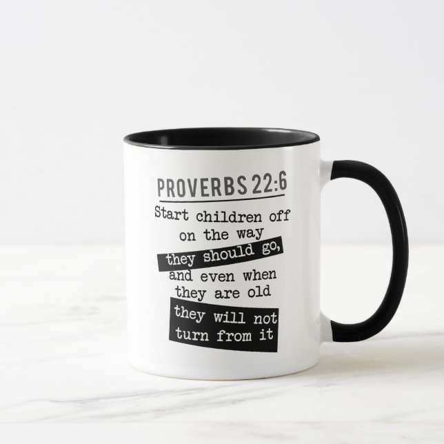 Mug proverbes 22:6 verset de la bible chrétienne paren (Droite)