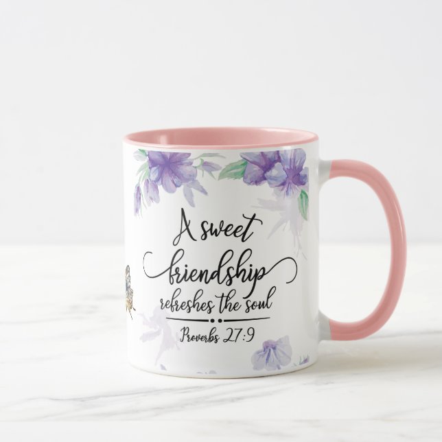 Mug Proverbes 27:9 L'amitié douce rafraîchit l'âme (Droite)