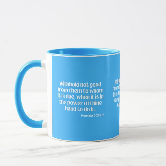 Mug Proverbes 3:27 KJV Bible Écriture à deux tons (Gauche)