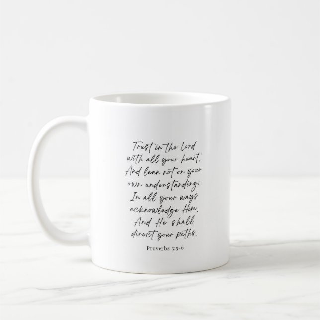 Mug Proverbes 3:5-6 Ayez confiance dans l'Éternel (Gauche)